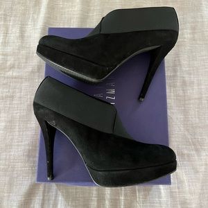 Stuart Weitzman suede, heeled ankle booties. Great condition, size 8.5.